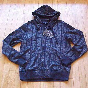 True Religion Allover Logo Print Full Zip Hoodie Sweatshirt M/Medium $89 Retail